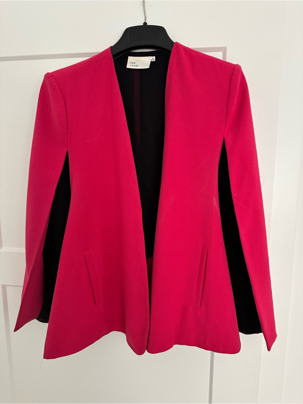 Pink Open-Front Cape Blazer